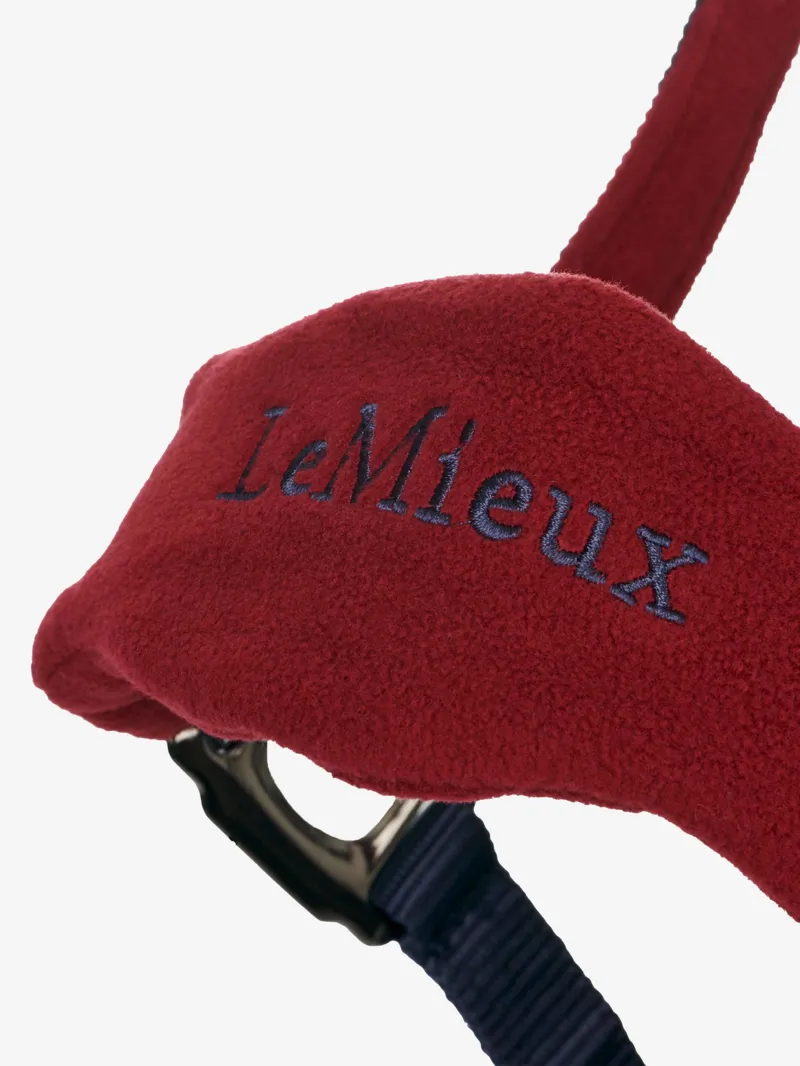 LeMieux Vogue Fleece Headcollar  and Leadrope Burgandy Navy-5